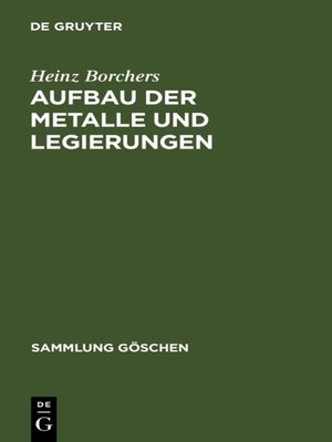 cover image of Aufbau der Metalle und Legierungen